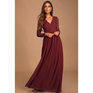 Lulu’s Awaken My Love Dress in Burgundy